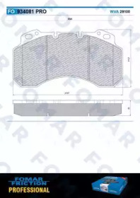 FOMAR FRICTION fo934081 -  Комплект тормозных колодок, дисковый тормоз